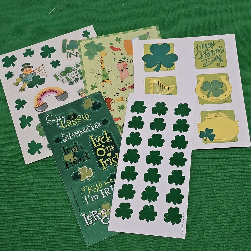 SP1:St. Patrick's Day Sticker Bundle - 5 Sheets - American Greetings & Hallmark